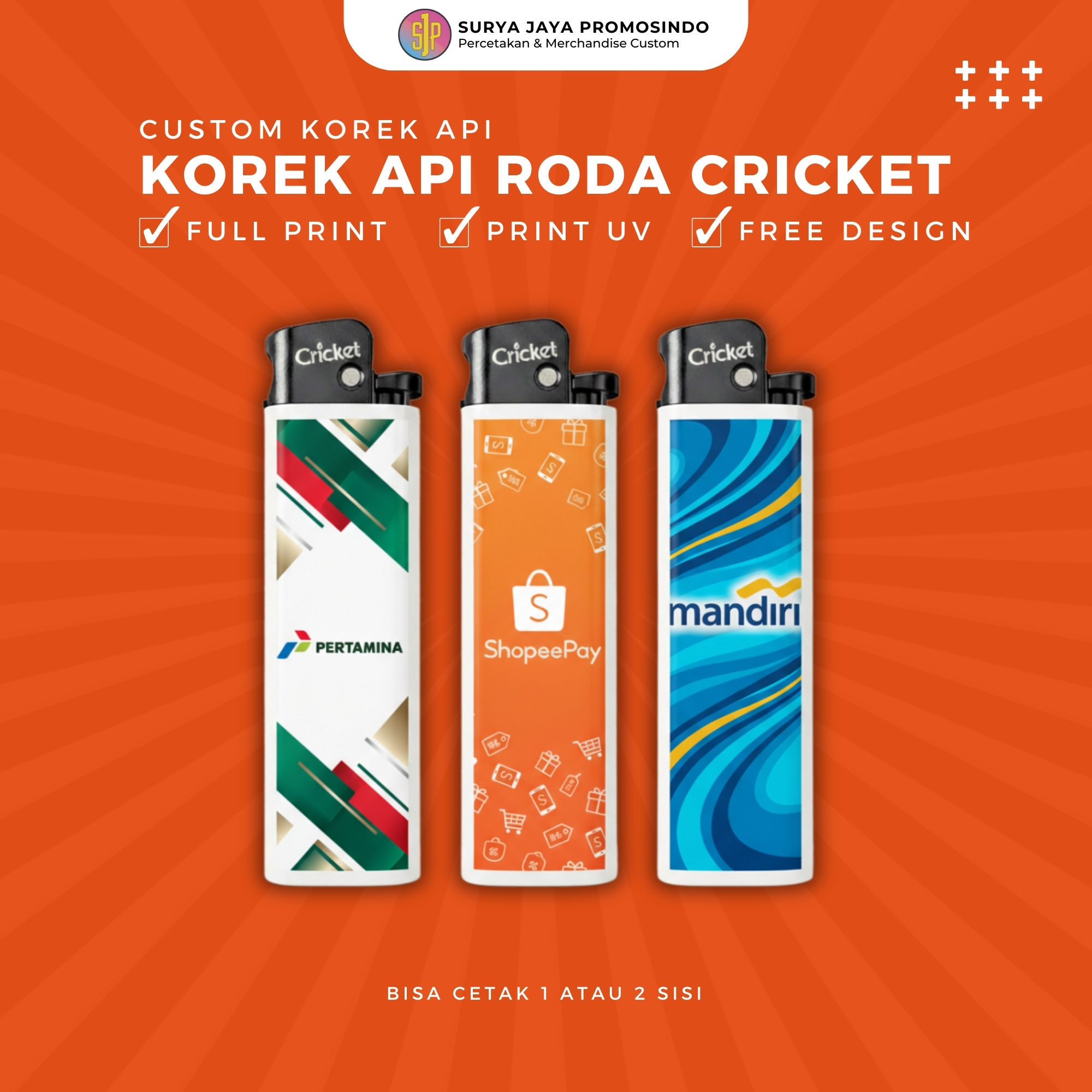 Korek Api Roda Cricket (Full Print)